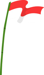 Indonesia independence day decoration. Flag, balloons illustration for independence day. Vector isolated.