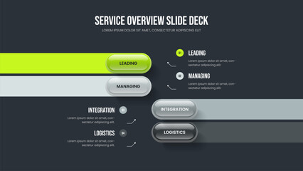 Investor Performance 4 Option Diagram Slideshow Template. Company Strategy Four Step Infographic Frame Layout. Creative Review Presentation Design Vector Illustration.