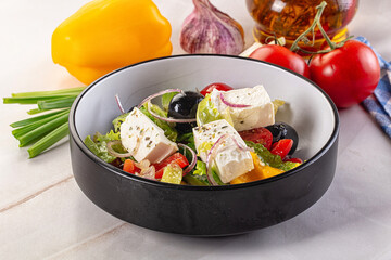 Greek salad with feta cheese