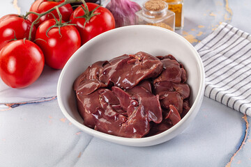 Raw chicken liver for cooking