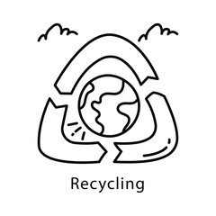 Recycling Vector Outline style icon. Eps 10 file