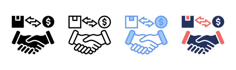 Trade icon sheet multiple style collection