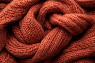 Rustic Red Knitted Fabric Texture