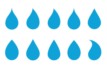 water droplet set icons
