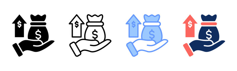 Income icon sheet multiple style collection