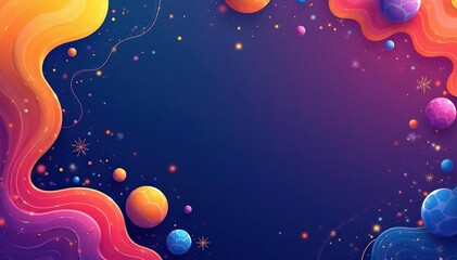 Vibrant website graphics design elements, colorful abstract shapes and icons , web, illustration
