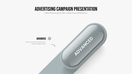 Project Portfolio Presentation Layout Vector Illustration. Company Solution One Option Infographic Slideshow Template. Consulting Proposal 1 Element Diagram Frame Design.