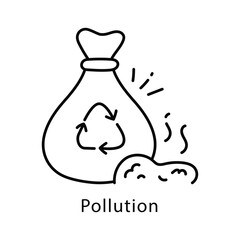 Pollution Vector Outline style icon. Eps 10 file