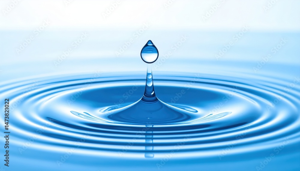 Poster water droplet impacting surface tranquil setting high-quality image calm environment close-up view f
