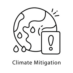 Climate Mitigation Vector Outline style icon. Eps 10 file