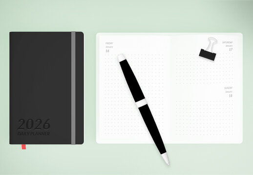 2025 Daily Bullet Planner Notebook A6