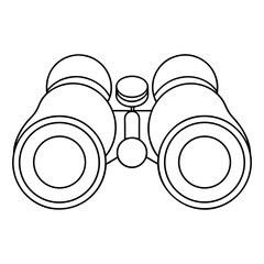 Binocular Outline for Exploration-Themed Coloring Book Page Featuring Outdoor and Observation Elements