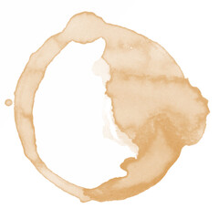 Coffee Stain on paper. Coffee or tea stains and traces - modern isolated clip art on white background. Splashes of cups, mugs and drops. Use this high quality set for your menu, bar, Cafe