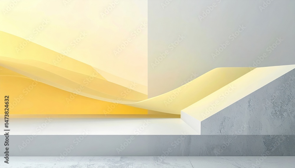 Poster abstract geometric design minimalist studio digital art modern environment side view visual conceptu