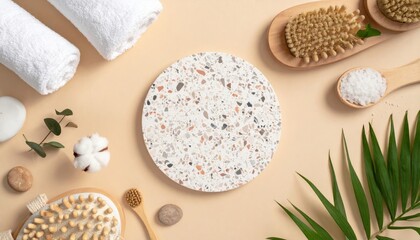 Creating a serene spa environment with natural elements home spa still life calm atmosphere overhead view relaxation concept