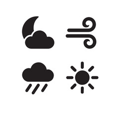 Rain Snow Wind Weather Silhouette Vector Elements