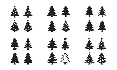 Obraz premium Christmas Tree Silhouette Vector Collection