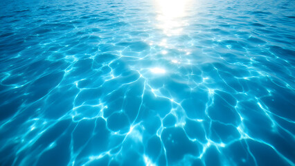 Obraz premium Sparkling Water: Captivating sunlight dances across rippling waters, creating a mesmerizing interplay of light and texture. This pristine aquatic scene evokes a sense of calm and refreshment.