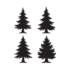 Artistic Canadian Pine Tree Silhouette Vector Collection