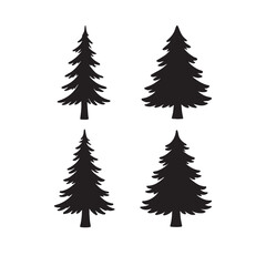 Obraz premium Simple Canadian Pine Tree Silhouette Vector Pack