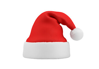 Santa Hat Red and White Christmas Hat Image isolated on white background