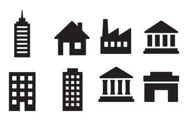 Fototapeta premium Silhouette Vector of Building Set