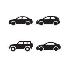 Silhouette Vector of Car Icon Design