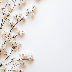 Delicate white blossoms arranged on a plain white surface (1)