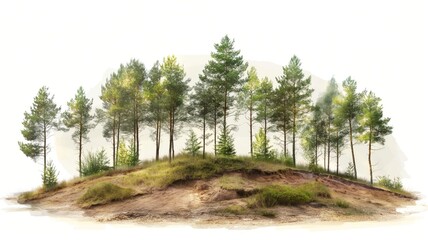 Obraz premium Planting saplings for sustainable forest regeneration in a natural landscape