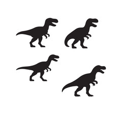 Silhouette Vector of Dinosaur Profiles Series