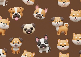 Obraz premium Chocolate Dreams: Canine Carousel AI Generated