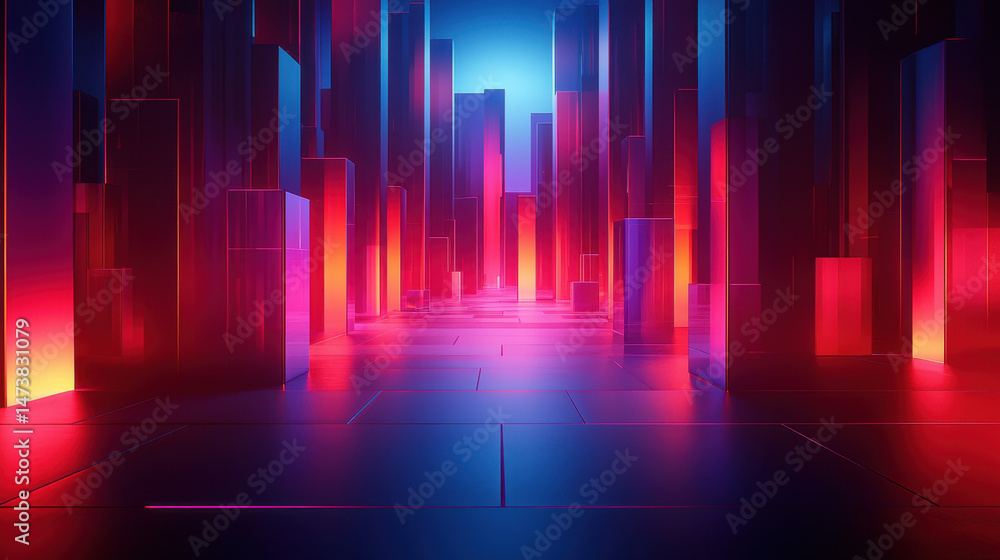 Poster a vibrant 4k 3d background showcasing a realistic side view with sophisticated visuals, featu blue a