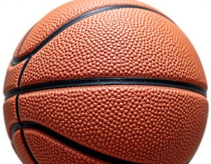 Fototapeta premium a close up of a basketball ball, isolated on a white background with full depth of field