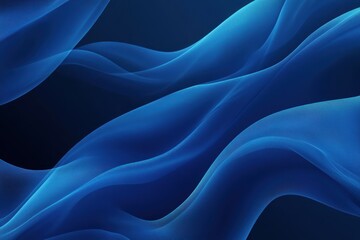 Obraz premium Fluid, flowing, deep blue abstract curves against a dark background. Intricate, smooth, almost ethereal lines create a sense of motion and depth