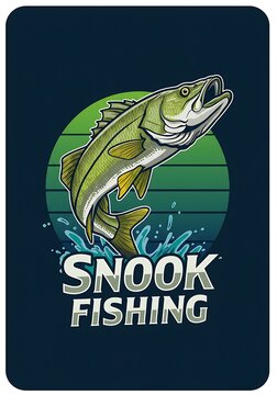 Retro Snook Leap AI Generated