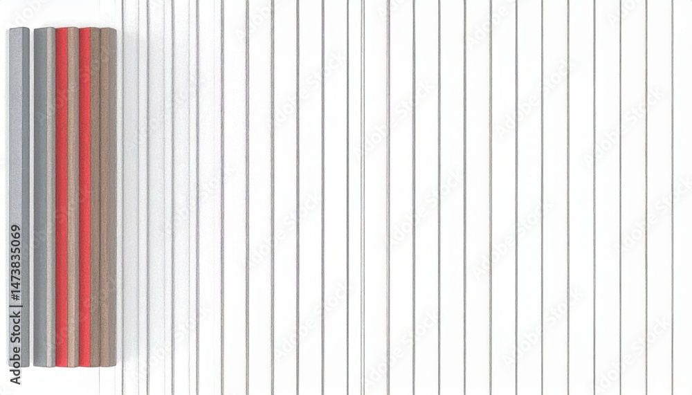 Poster creative action with colored strips on white background studio graphic design minimalist top-down vi