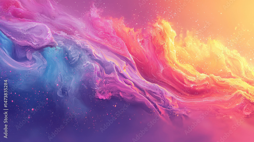 Poster a vibrant and realistic 3d background features colorful motifs with a side angle perspective in 4k r