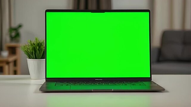 Laptop Green Screen Mockup: Perfect for Virtual Meetings!