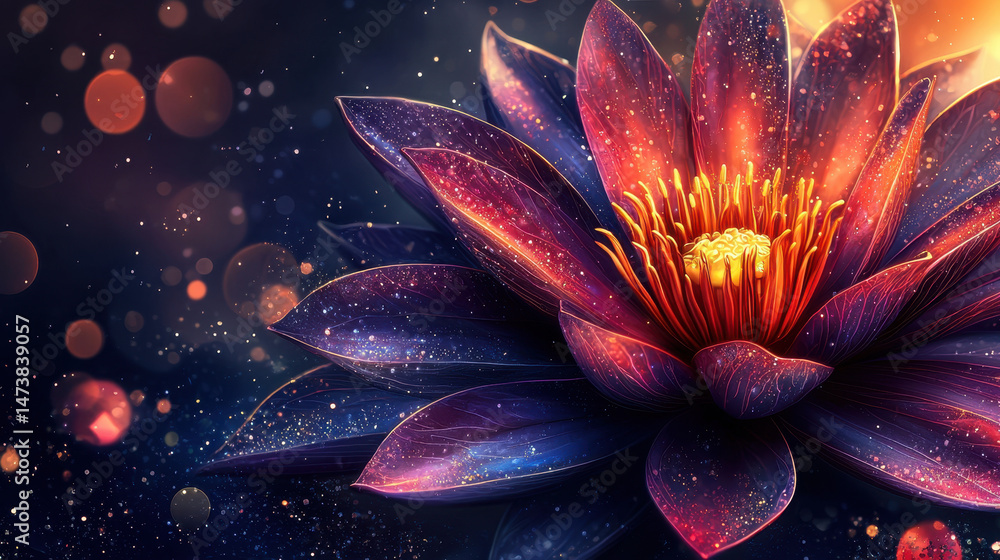 Poster a beautiful and unique 3d flower with a realistic aesthetic in 4k resolution features vibrant colors