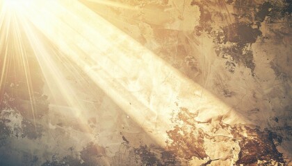 Illuminating sunlight streaming through weathered walls abandoned location natural phenomenon rustic environment perspective concept of hope