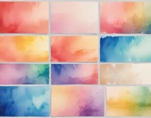 Set of multicolored watercolor textures; perfect for business cards & promotional materials ,  promotional,  rough,  stationery