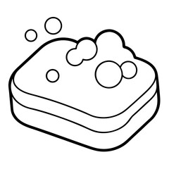 Soap Bar Outline Illustration for Hygiene and Bathroom Essentials Coloring Book Pages