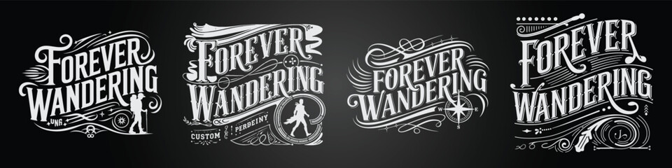 Inspirational Chalkboard Quotes with Global Travel Style Elements