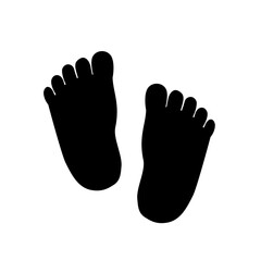 足跡のシルエット・左右の足の裏イラスト（白背景）