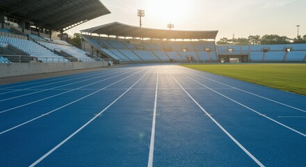 Running Track at the Stadium Awaits Athletes for Their Training