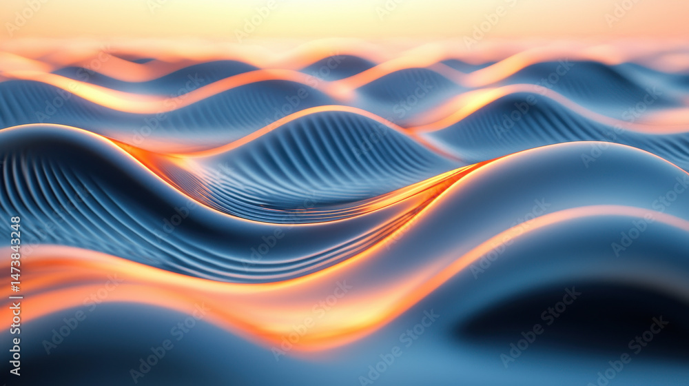 Poster a stylish 3d background with realistic waves and visuals in 4k resolution is showcased at a side ang