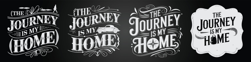 Retro Lettering and Tropical Design with Artistic Adventure Elements
