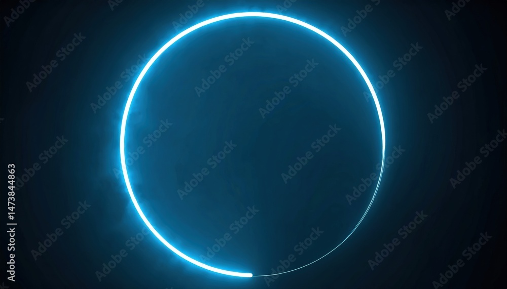 Aufkleber dynamic neon circle animation abstract visuals digital art dark background perspective view modern d