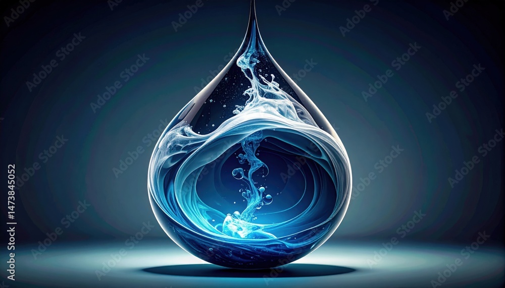 Aufkleber dynamic water droplet artistry studio environment digital art abstract concept close-up view fluid d