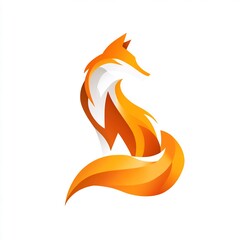 Obraz premium Abstract fox illustration with vibrant gradient colors, modern animal design